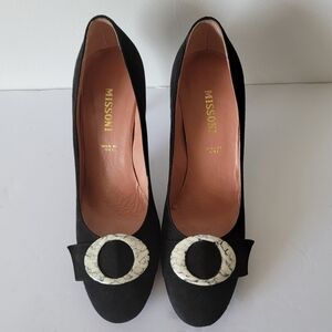 Missoni black and white marbel heel pump